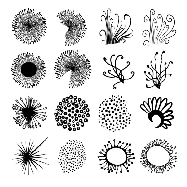 Composición floral abstracta con elementos geométricos. ilustración vectorial — Archivo Imágenes Vectoriales