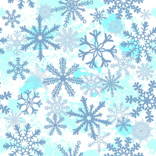 Fondo de copo de nieve sin costuras. Ilustración vectorial — Vector de stock