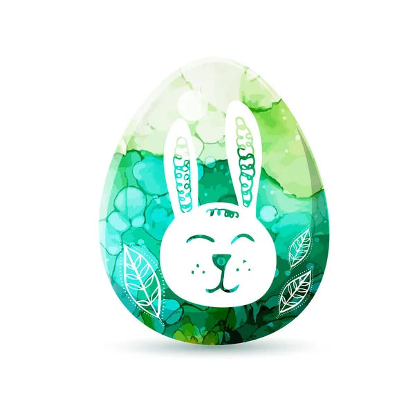 Симпатичное пасхальное яйцо с зайцем. Векторная иллюстрация — стоковый вектор