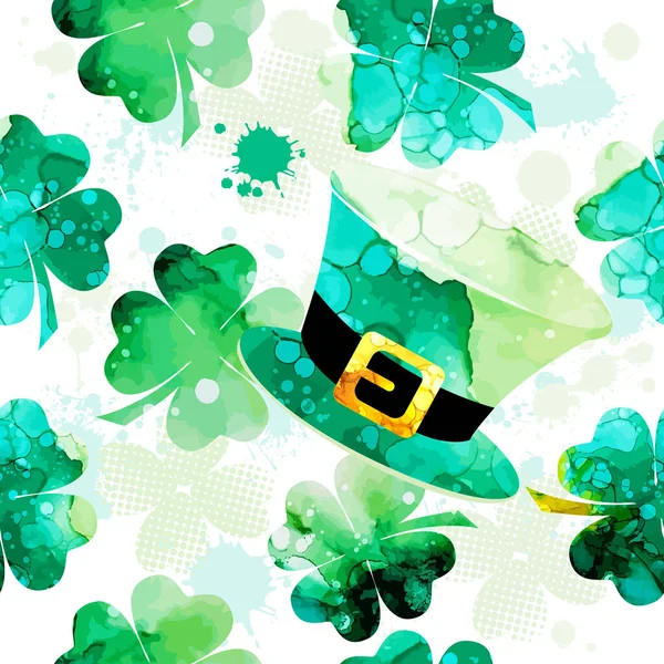 Klöver flerfärgad. Grattis på St. Patricks Day. Sömlös bakgrund. Vektorillustration — Stock vektor