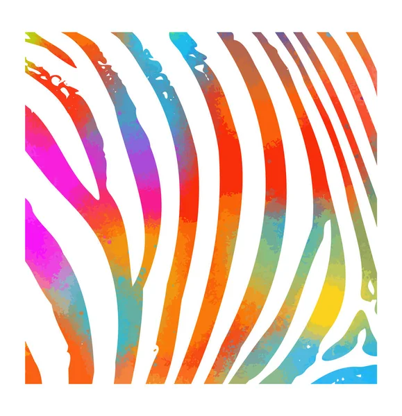 Mehrfarbige Zebra-Print-Hintergrund. Vektorillustration. — Stockvektor