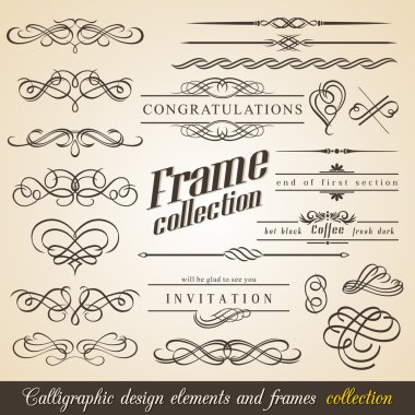 Calligraphic Design Elements and Frames clipart