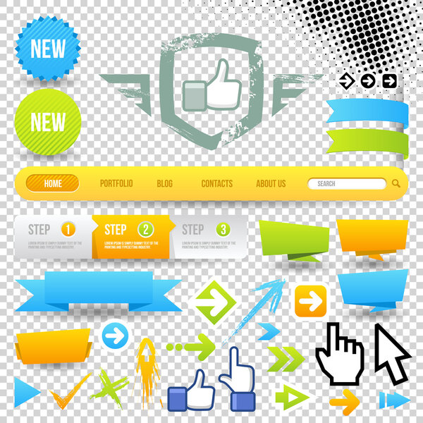 Web Template Icon and Arrows