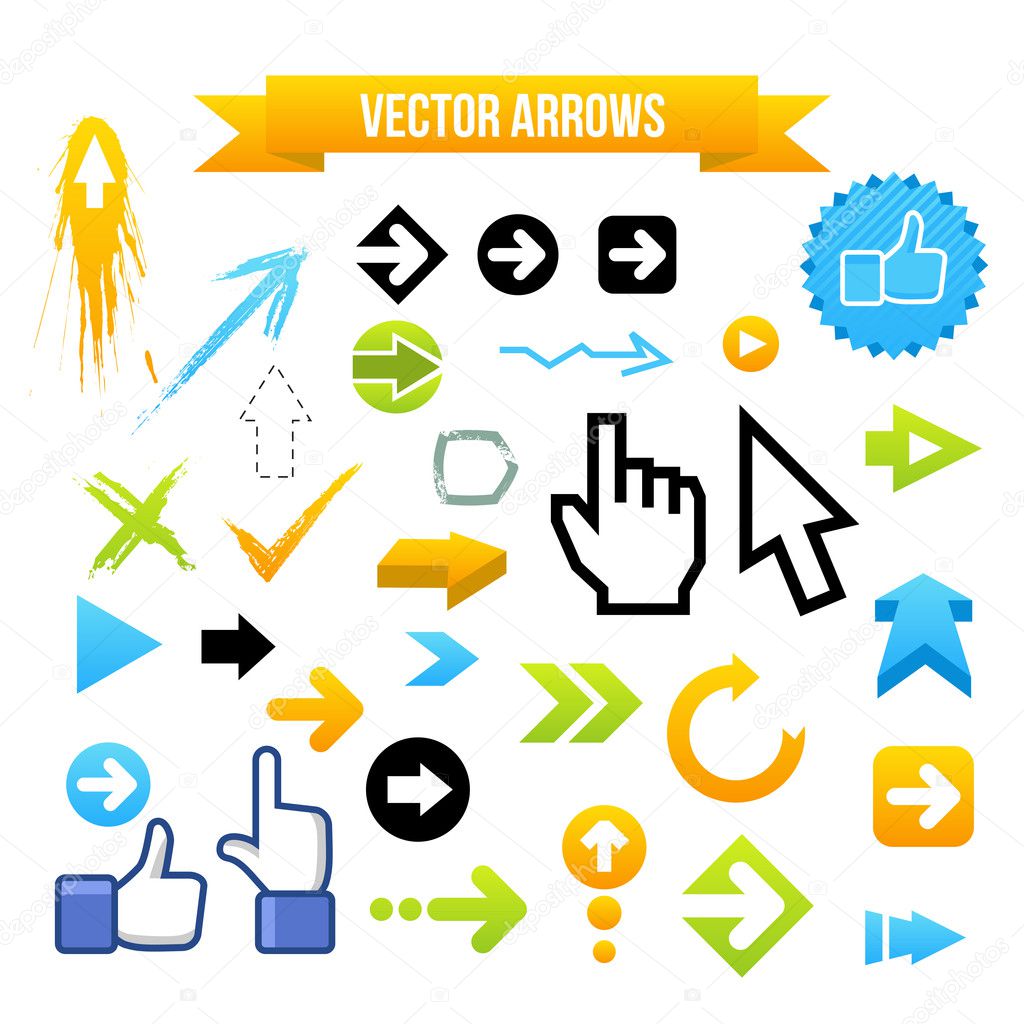 Collection of Vector Arrows. Web design illustration