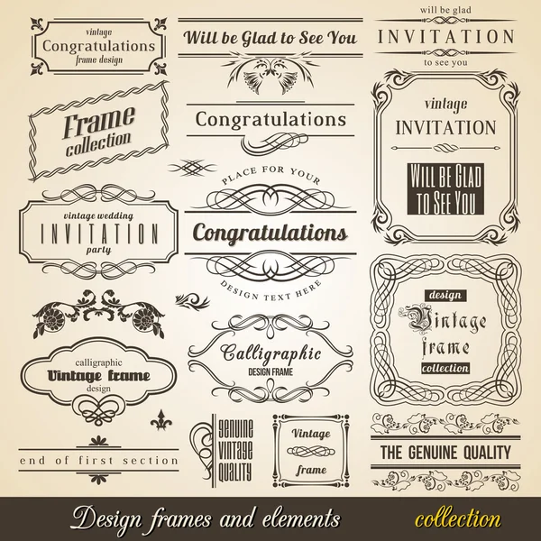 Flourish Border Corner y la colección Frame — Vector de stock