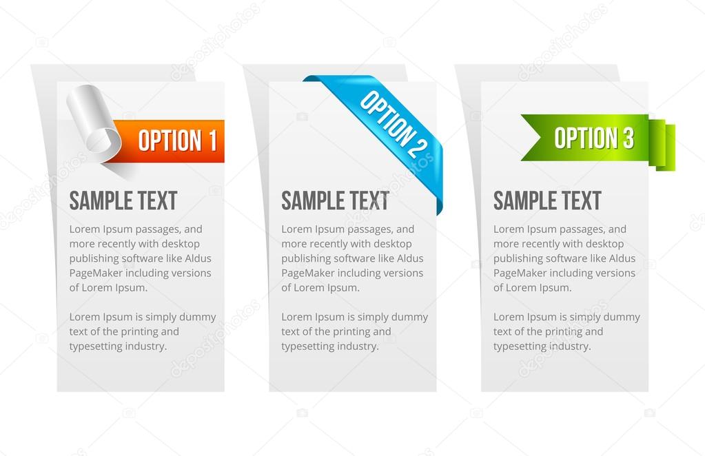 Set of Vector Colorful Sample Option Stickers