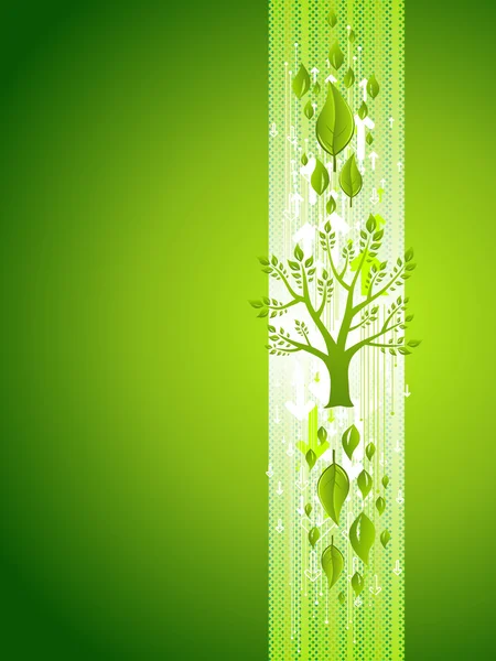 Зеленое дерево Эко фон с листьями — стоковый вектор