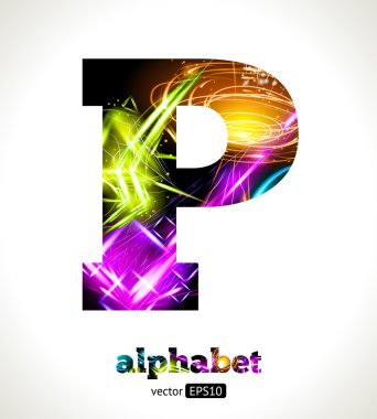 vektör özelleştirilebilir ışık efekti mektup