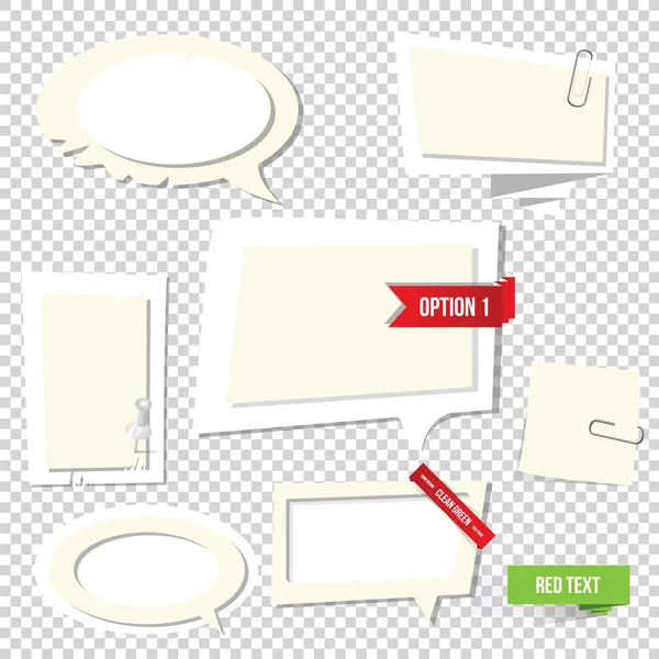종이 텍스트 거품. 벡터 주 — 스톡 벡터