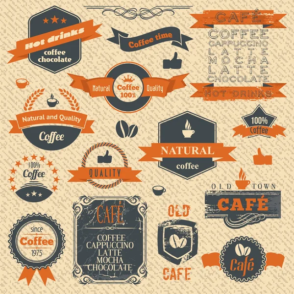 arka tasarım Vintage kahve pullar ve etiket