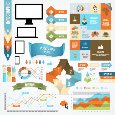 Infographic simgesi ve öğe koleksiyonu