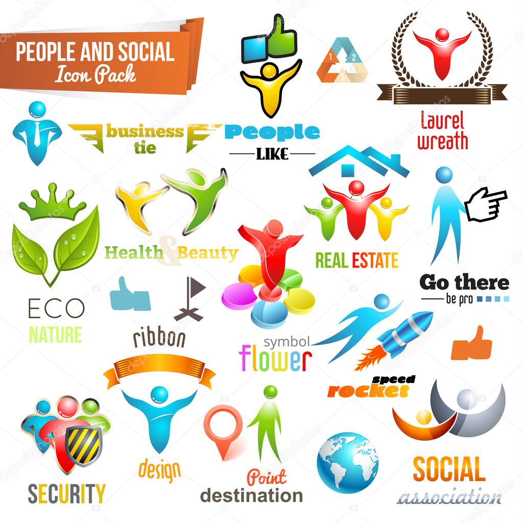 Social Community 3d icon and Symbol Pack