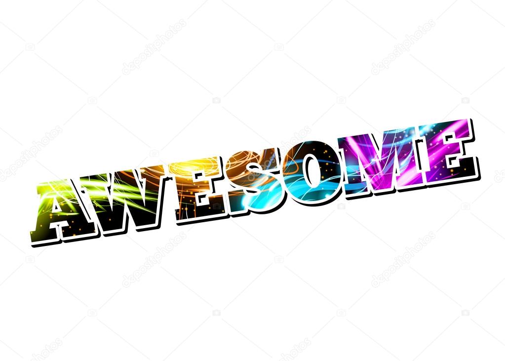 Vector Customizable Light Effect Word Awesome