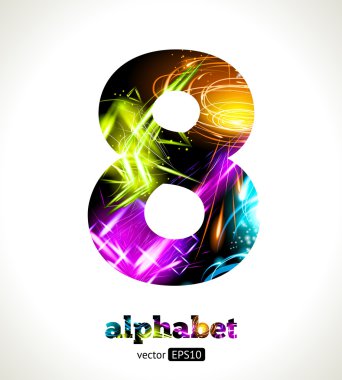 vektör özelleştirilebilir ışık efekti alphabe