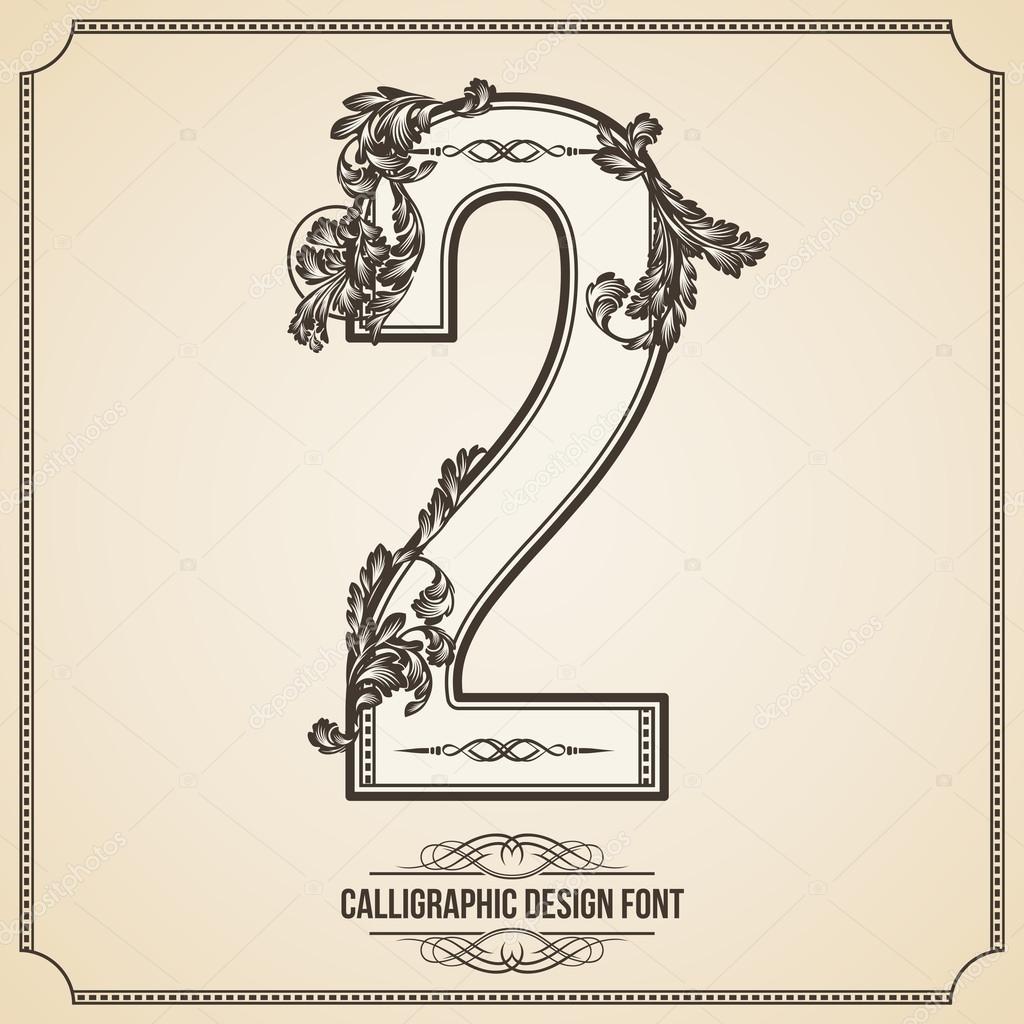 Calligraphic Font. Number 2