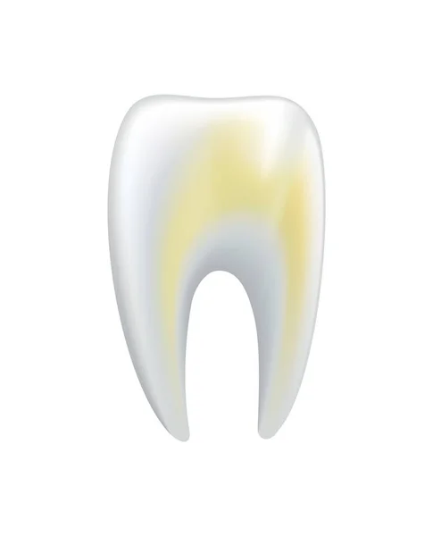Niewyleczony ludzki ząb. Ikona wektora dentystycznego. Potrzebujesz opieki stomatologicznej do zabarwionych zębów lub próchnicy zębów. Odbudowa zębów jamy ustnej — Wektor stockowy