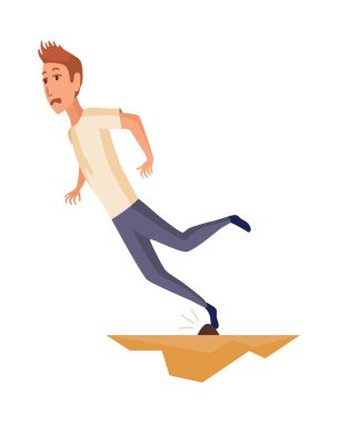 Düşen adam. Kayma, kaza yüzünden insanların düşmesi. Genç adam tehlikeli bir kaza geçirdi. Kayganlık, tehlike, risk. Kötü şans, talihsizlik, fiyasko. İş başarısızlığı, şirket çöküşü konsepti