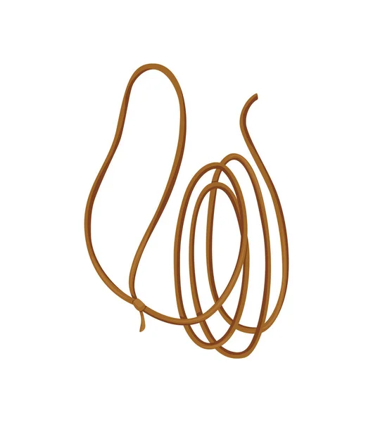 Du lasso sauvage. Corde à dessin animé sur fond blanc — Image vectorielle