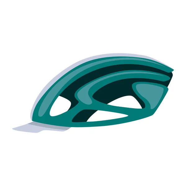 Helm voor fiets- of fietssport. Hoofdbescherming voor de verkeersveiligheid. Cartoon platte sport helm pictogram — Stockvector