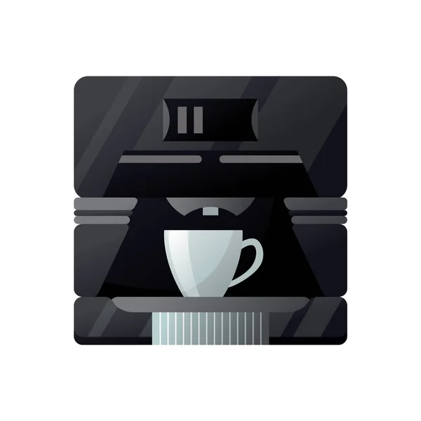 コーヒーメーカーのアイコン。飲み物を作るためのキッチンアクセサリー。絶縁型電子機器 — ストックベクタ
