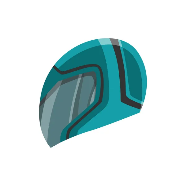 Casco per scooter, auto o moto sport. Protezione della testa per la sicurezza stradale. Cartone animato piatto casco sportivo icona — Vettoriale Stock