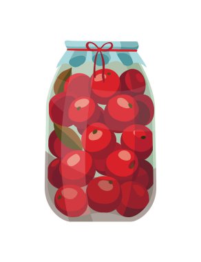 Kavanoz sebzeleri sakladı. Bir kutu domates turşusu. Çizgi film, cam içinde yiyecek konservesi. Market konteynırı koru