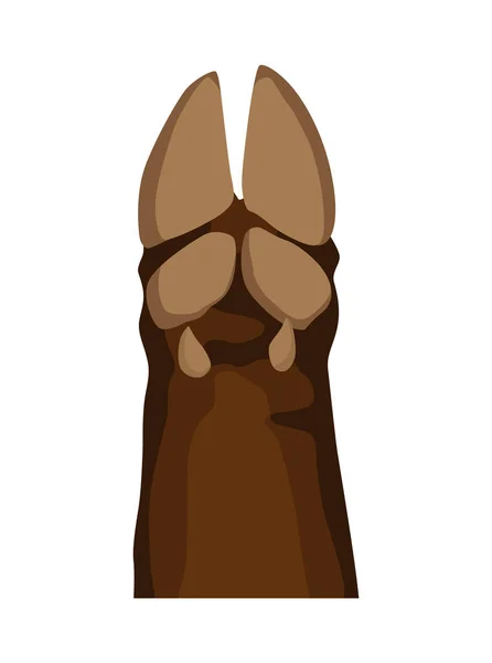 動物の足。バイソンの動物的な足。面白いペットだ。白い背景に隔離されたかわいい漫画動物の体の部分 — ストックベクタ