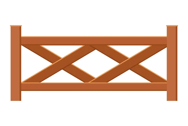 Clôture de porte en bois. Illustration de la barrière décorative. Éléments d'architecture de protection extérieure — Image vectorielle