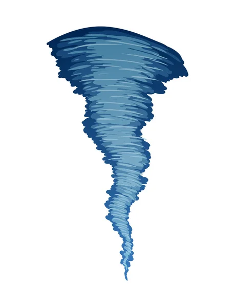 Tornade. Icône ouragan dessin animé stylisé. Tourbillon de cyclone rotatif dans un style plat. Illustration vectorielle du cataclysme météorologique — Image vectorielle