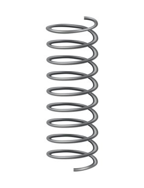Metal yay. Spiral şekilli. Girdap çizgisi veya kıvrımlı kablo, şok emici ya da ekipman parçasının vektör simgesi. Yedek parçayı ya da esnek takviyeyi onar