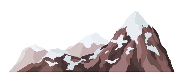 Natureza paisagem de montanha. Rocky massif vector Ilustração. Alpes de inverno ou encosta. Range rock, montanha rochosa ambiente topo. Viajar paisagem, escalada ou caminhadas montanhas —  Vetores de Stock