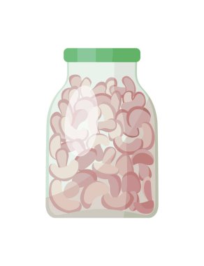 Kavanoz sebzeleri sakladı. Bir kutu mantar turşusu. Çizgi film, cam içinde yiyecek konservesi. Market konteynırı koru