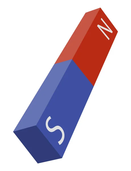 Rode en blauwe magneet icoon met twee polen noord en zuid geïsoleerd op wit. Magnetisme, magnetiseren, aantrekkingskracht concept. Machtssymbool — Stockvector
