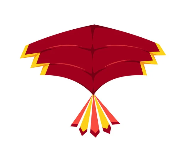 Repülő sárkány. Vektor széljáték aktív időtöltés és szórakozás. Szabadtéri nyári tevékenység rajzfilm tárgy — Stock Vector