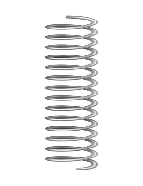 Metal spring. Spiral shape. Vector icon of swirl line or curved wire cord, shock absorber or equipment part. Repair spare part or flexible supplement — Stock Vector