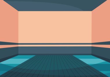 Spor salonu. İşaretsiz spor salonu. Aktif oyun ve spor egzersizleri için rahat bir salon. Boş eğitim odası