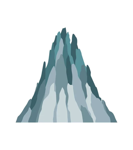 Natureza paisagem de montanha. Rocky massif vector Ilustração. Alpes de inverno ou encosta. Range rock, montanha rochosa ambiente topo. Viajar paisagem, escalada ou caminhadas montanhas — Vetor de Stock