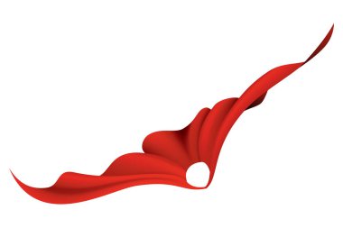 Süper kahraman kırmızı pelerin. Kırmızı kumaştan ipek pelerin. Karnaval maskeli balosu kıyafeti, gerçekçi kostüm tasarımı. Uçan Manto kostümü