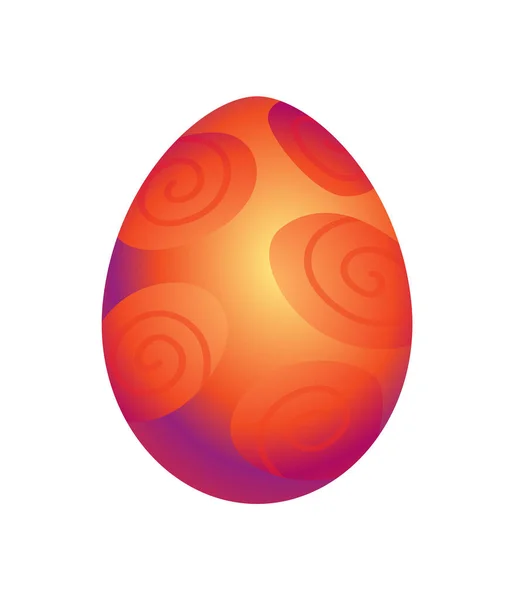 Dragon Dinosaurier Ei mit dekorativem Muster. Dino-Cartoon-Eierschale. Ganzes bemaltes Ei. Vektor getupft glänzend eiförmig von Vogel oder Tier — Stockvektor