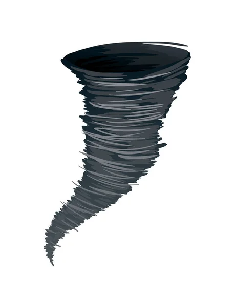 Tornado. Ícone de furacão de desenho animado estilizado. Twister rotativo em design de estilo plano. Ilustração vetorial do cataclismo meteorológico — Vetor de Stock