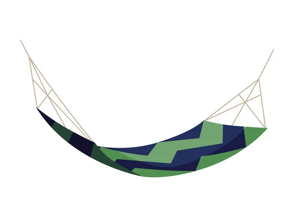 Hangmat kleurrijk. Zomer recreatie, ontspannen, slapen of rusten accessoire. Stof touw aan het ophangen. Moderne relax decoratie — Stockvector