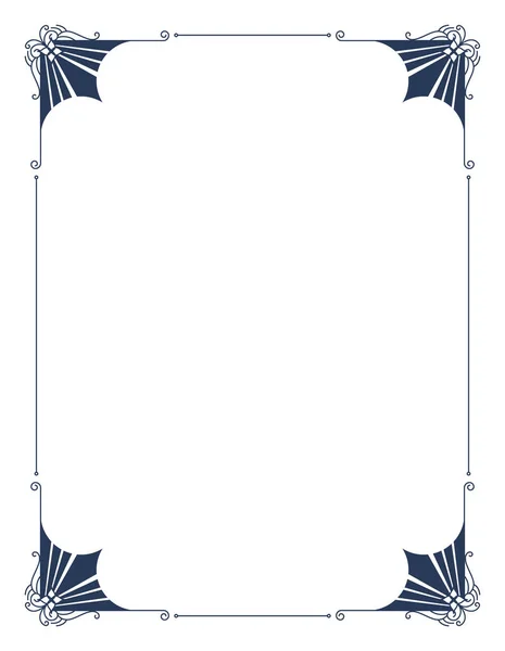 Decoratief frame met draaiende hoeken. Elegantie grensontwerp. Lineaire contour voor bruiloft of groet banner. Geïsoleerde vectorillustratie — Stockvector