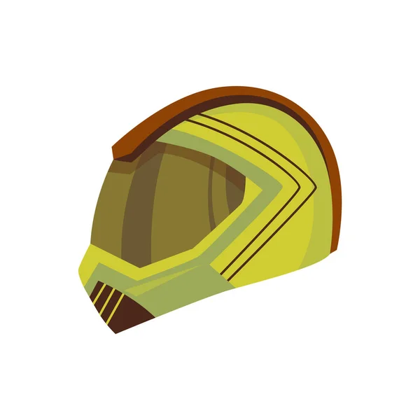 Helm voor scooter, auto of motorsport. Hoofdbescherming voor de verkeersveiligheid. Cartoon platte sport helm pictogram — Stockvector