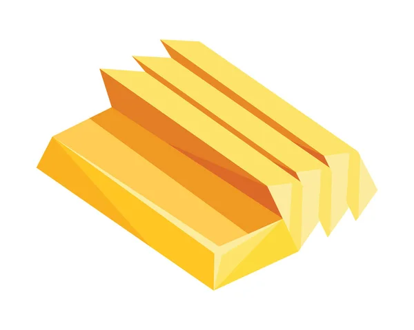 Goldbarren-Symbol für Web, Spiele, Anwendungen im Cartoon-Stil. Finanzkonzept, Bankgeschäft, Wohlstand, Schatzsymbol. Vektor isoliertes Objekt auf weißem Hintergrund — Stockvektor