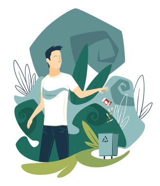 Sigarayı bırakmak ve kötü alışkanlıklar, erkek karakterin çöp kutusuna sigara atması. Bağımlılığı bırak ve nikotinin üstesinden gel. Sağlıklı yaşam tarzı