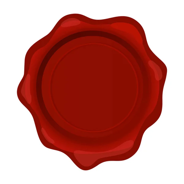 Κόκκινη σφραγίδα κεριού. Μεμονωμένο αυτοκόλλητο mockup για επιστολή ή έγγραφα, εμπιστευτικό σημάδι ή ασφαλή ετικέτα, βασιλικό εγγυητικό σήμα για περίβλημα. Ρεαλιστική εικόνα με κενό χώρο για κείμενο — Διανυσματικό Αρχείο