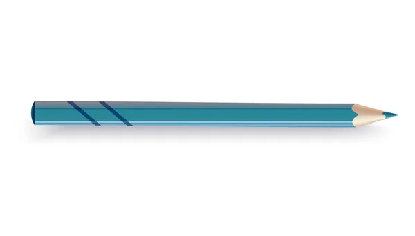 Ořezaná dřevěná tužka s grafitovou tyčí. Ikona kresleného filmu. Realistická izolovaná položka na bílém pozadí, vektorová ilustrace — Stockový vektor
