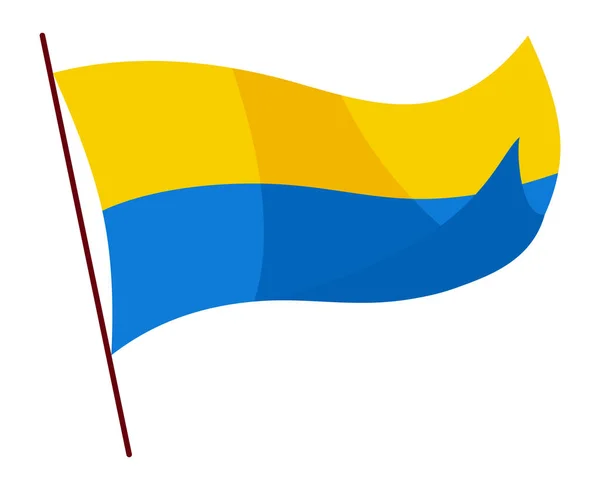 Ukrainska flaggan. Ukraina flagga på vit bakgrund. Nationella flaggor viftar med symboler. Konstruktionselement för banderoll — Stock vektor