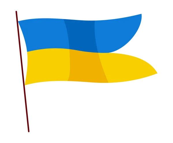Ukrainska flaggan. Ukraina flagga på vit bakgrund. Nationella flaggor viftar med symboler. Konstruktionselement för banderoll — Stock vektor