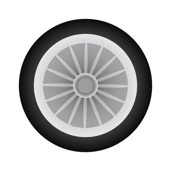 Set of car wheels. Automotive tires. Wheel disk icon isolated on white background. Automobile rims design — Vector de stock